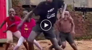 Playful dances of African children