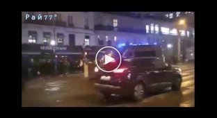 A protester caused a collision of police cars in France