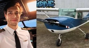 A pilot instructor jumped out of a plane without a parachute, leaving his student alone at the controls (3 photos)