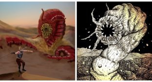 Desert death worm - a mysterious inhabitant of the Gobi Desert (9 photos)