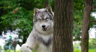 Japanese man spent 30 thousand dollars to look like a real wolf (3 photos)