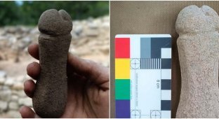 Stone penis found at excavations in Spain (4 photos)