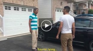 The son gave the hard-working father a car