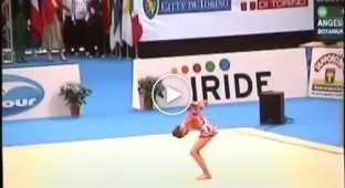 A gymnast with incredible flexibility