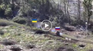 A Ukrainian soldier shoots two Russian attack aircraft on a motorcycle