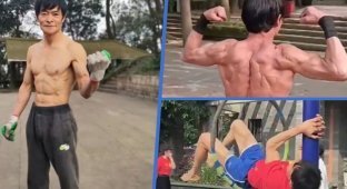 70-летний китаец делится секретом впечатляющей физической формы (6 фото)