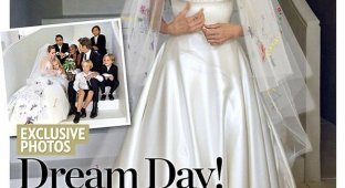 Креативное свадебное платье Анджелины Джоли (2 фото)