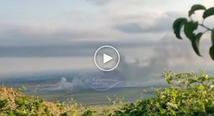 An ammunition depot at a training ground in the city of Stary Krym in the occupied Crimea is on fire and explodes