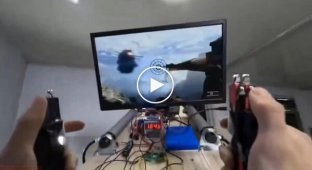 A Chinese gamer assembled a gun for complete immersion in the game