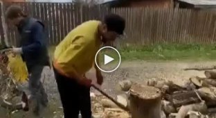 You should not distract a person who has an ax in his hands
