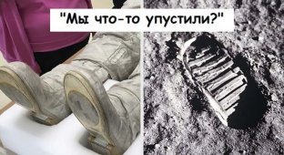 Эта теория заговора говорит о том, что сапоги астронавтов не соответствуют следам на Луне (12 фото)