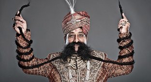 Самые длинные усы в мире индиец отращивал более 40 лет (9 фото)