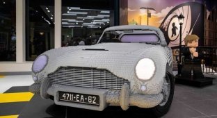 Aston Martin Джеймса Бонда в натуральную величину, сделанный из почти 350 000 деталей Lego (3 фото + 1 видео)