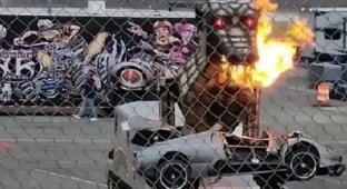 Car enthusiasts destroyed a historic supercar for the sake of a show (2 photos + 1 video)
