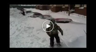 Снежный март. Самое большое скопление снега в Киеве