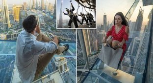 Теперь в Дубае можно съехать по стеклянной горке с небоскреба (8 фото + 1 видео)