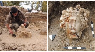 Heads of statues of Aphrodite and Dionysus were found in an ancient city in Turkey (7 photos)