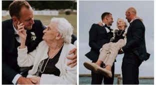92-летняя бабушка смогла приехать на свадьбу (7 фото)