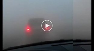 Нереально густой туман в Мончегорске