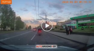 В Гродно произошла авария с участием мотоциклиста и автомобиля