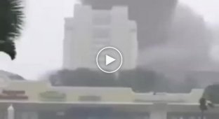 A powerful tornado with lightning was filmed in Libya