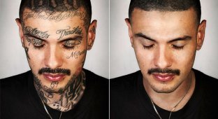Как выглядят бывшие бандиты, если смыть с них татуировки (10 фото)