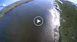 Ukrainian FPV drone attacks Russian military boat in Kherson region