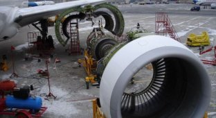 Замена двигателя на Boeing 777 (6 фотографий)