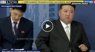 Kim Jong-un during a meeting with Putin