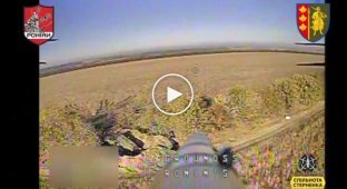 Знищення дроном російської РСЗВ БМ-27 Ураган у Запорізькій області