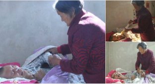 Сила материнской любви: китаец вышел из 12-летней комы и всё это время за ним ухаживала пожилая мать (5 фото)
