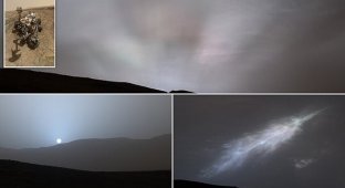 Mars rover Curiosity showed earthlings a Martian sunset (5 photos + 1 video)