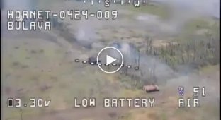 Soldiers of the Separate Presidential Brigade destroyed an occupying tank with a strike from an FPV drone Wild Hornets