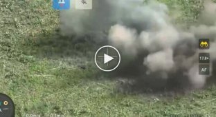This guy's ass is on fire after his encounter with a kamikaze drone