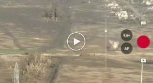 The explosion of two Russian infantry fighting vehicles with landing troops on mines near the village of Stepovoe in the Donetsk region