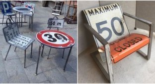 15 times when road signs were used for other purposes - and it turned out cool (16 photos)