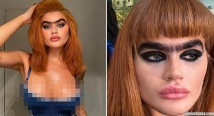 Why is the model with a unibrow Sofia Hadjipanteli so popular (9 photos)