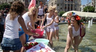 FEMEN в киевском фонтане (10 фото)