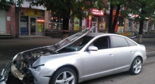 В Уфе автомобиль на большой скорости сбил пешехода (2 фото + 1 видео)