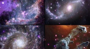 The true colors of the universe: NASA combined images from the space telescopes "James Webb" and "Chandra" (5 photos)