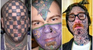 25 идиотов, которые думают, что татуировка на лице — это круто (26 фото)
