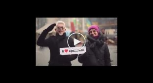 Украинцы на майдане сняли видео в поддержку жителей Крыма (майдан)
