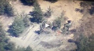 Детонация БК российской РСЗО БМ-21 «Град» после прилета украинского FPV-дрона в Луганской области