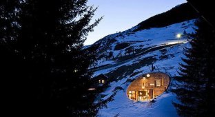 Дом внутри горы в швейцарских Альпах (19 фото)