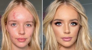 Преображення дівчат до і після макіяж (15 фото)