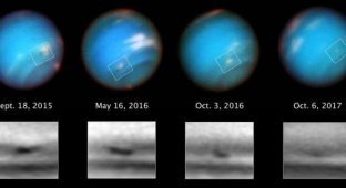Телескоп "Хаббл" запечатлел гигантский умирающий шторм на Нептуне (5 фото)