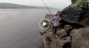 Известный рыбак Джереми Уэйд поймал редкую и опасную рыбу