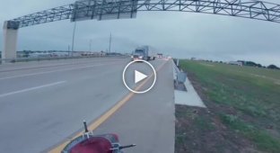 A motorcyclist accidentally dropped something very important