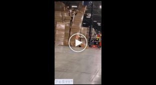 Unsuccessful warehouse worker brought down a stack of TVs and was caught on video
