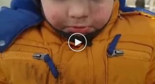 Got a little dirty. A charming child talks about his eventful walk
